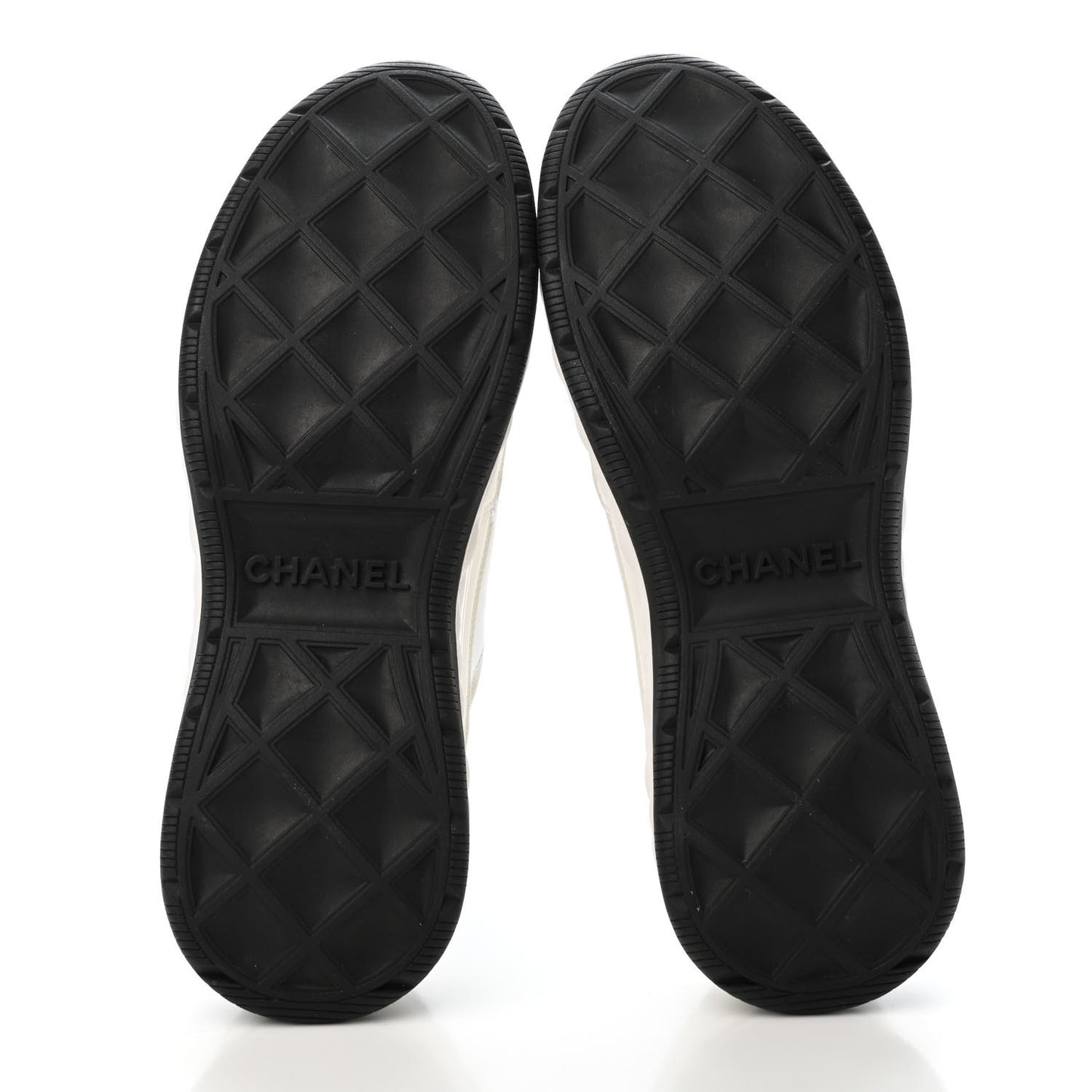 Velvet Calfskin Mixed Fibers CC Sneakers 38.5 Ivory Black