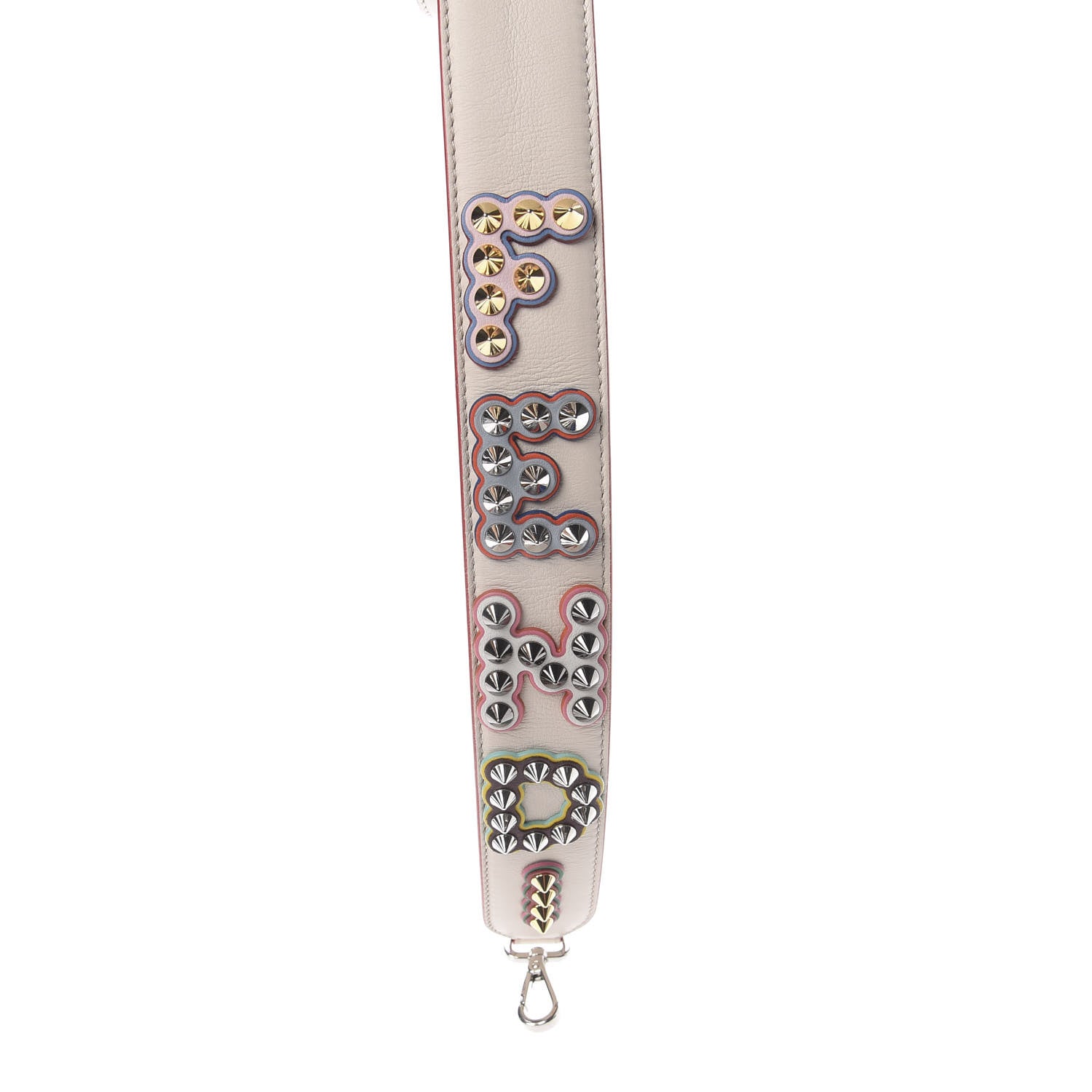 Fendi Vitello Dolce Fun Fair Metal Studded Strap You Camelia Multicolor 3 of 9