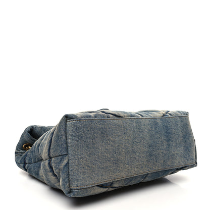 Saint Laurent Denim Quilted Medium Loulou Puffer Monogram Chain Satchel Blue Cinnamon 4 of 11