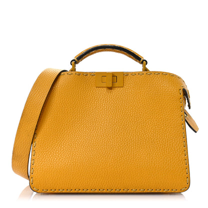 Fendi Cuoio Romano Vitello Cover Sellerissima Monochrome Mini Peekaboo I SEE U Satchel Sunflower 1 of 12