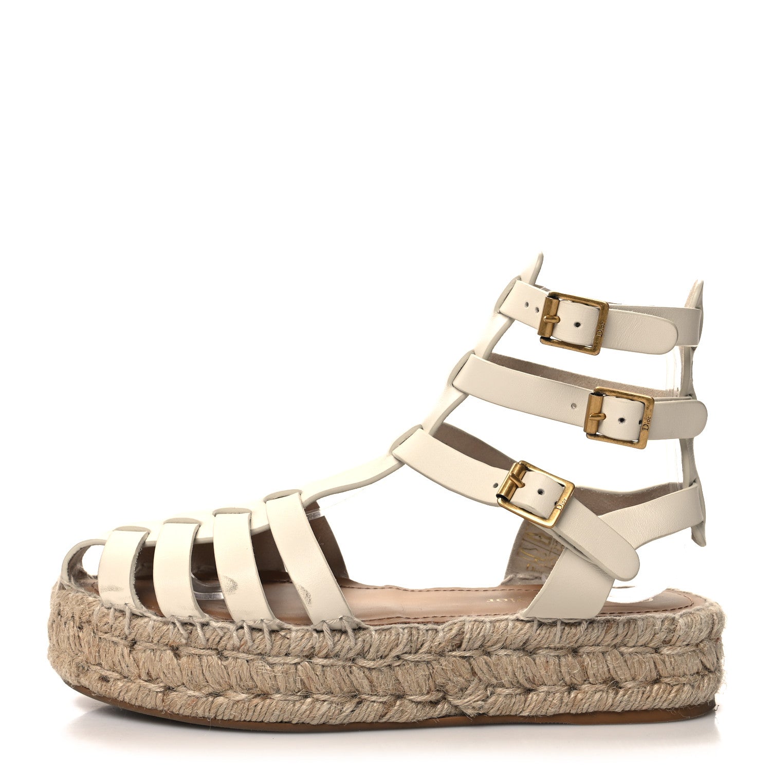 Christian Dior Calfskin Dioriviera Dior Marine Sandals 36.5 White 1 of 10