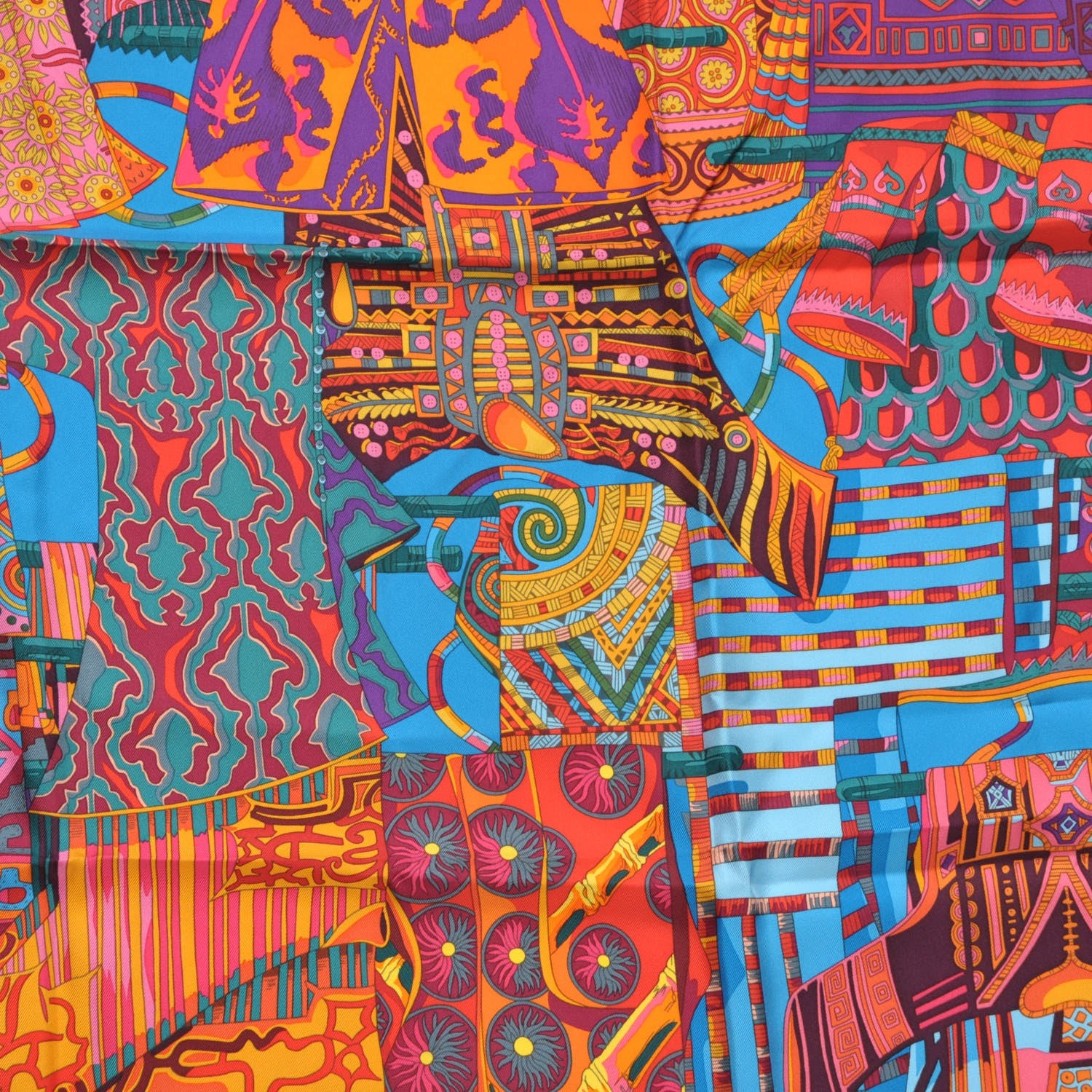 Hermes Silk Voyage En Etoffes Scarf 90 4 of 6