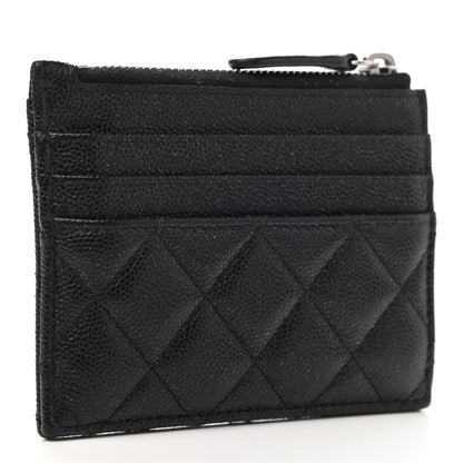 Chanel Iridescent Caviar Quilted CC Zip Card Holder Black 3 of 8
