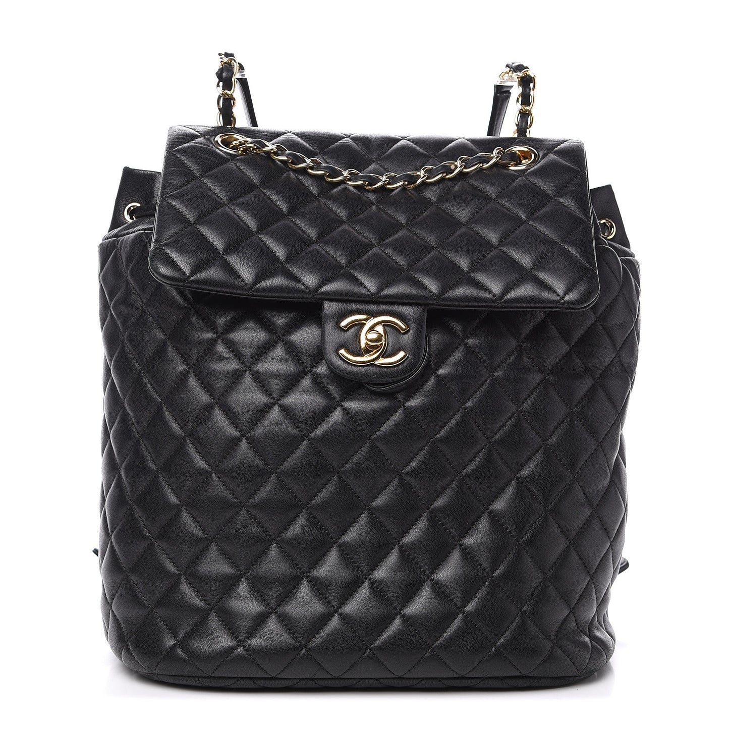 Lambskin Quilted Large Urban Spirit Backpack Black