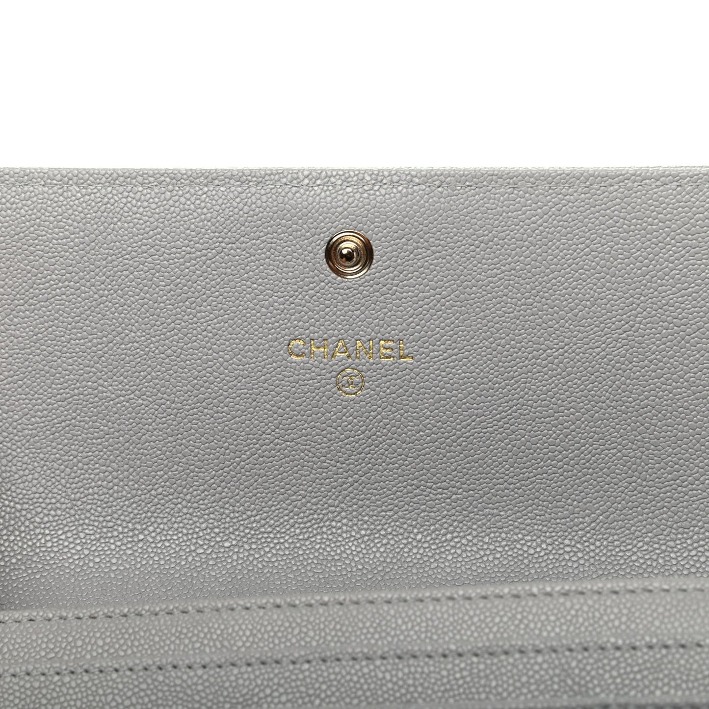 Caviar Quilted Boy Flap Wallet Light Grey