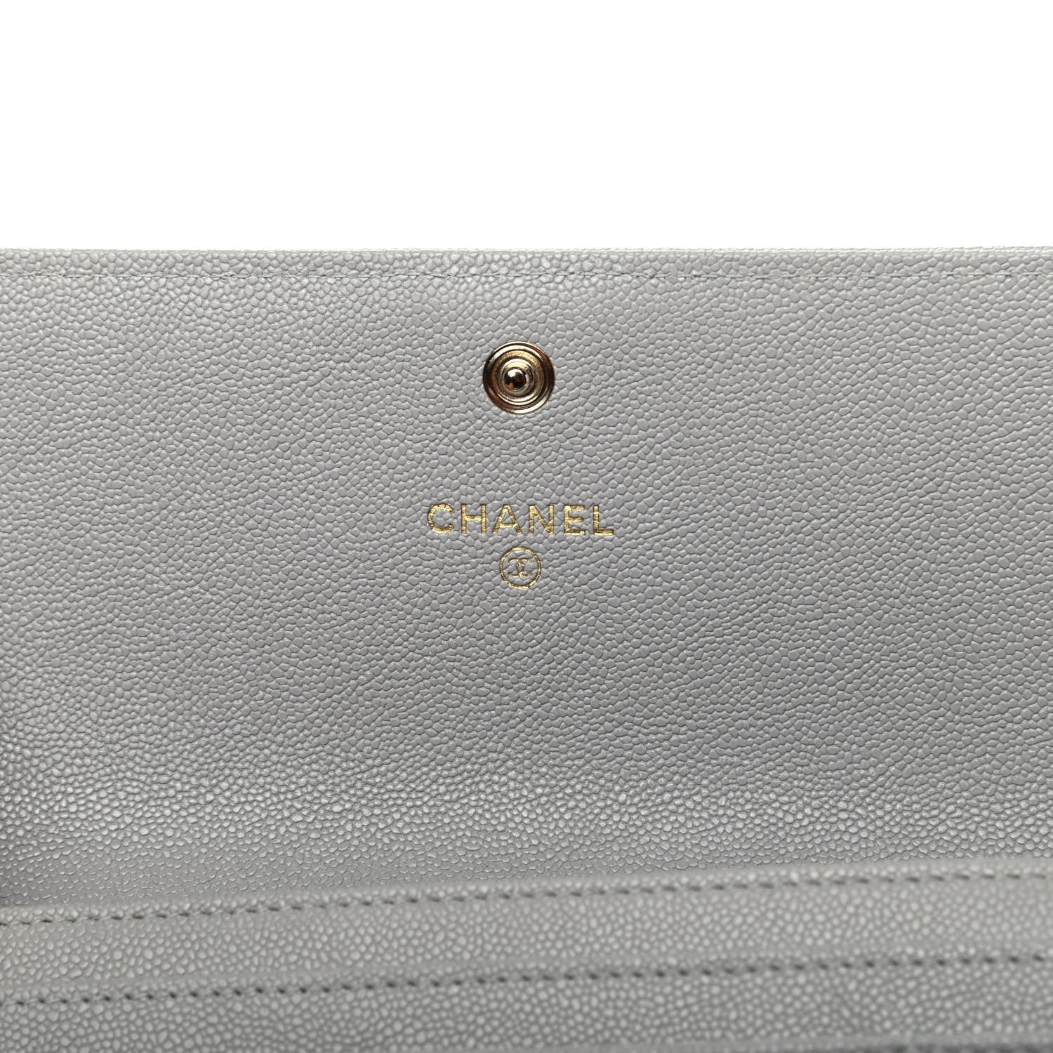Chanel Caviar Quilted Boy Flap Wallet Light Grey 7 of 9