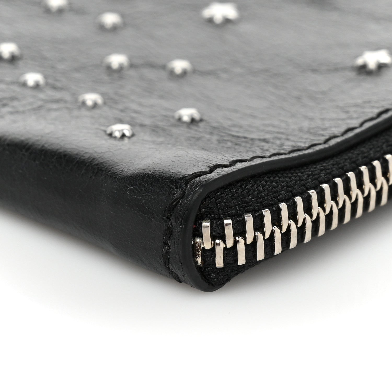 Alexander McQueen Calfskin Studded Skull Zipped Pouch Black 7 of 8