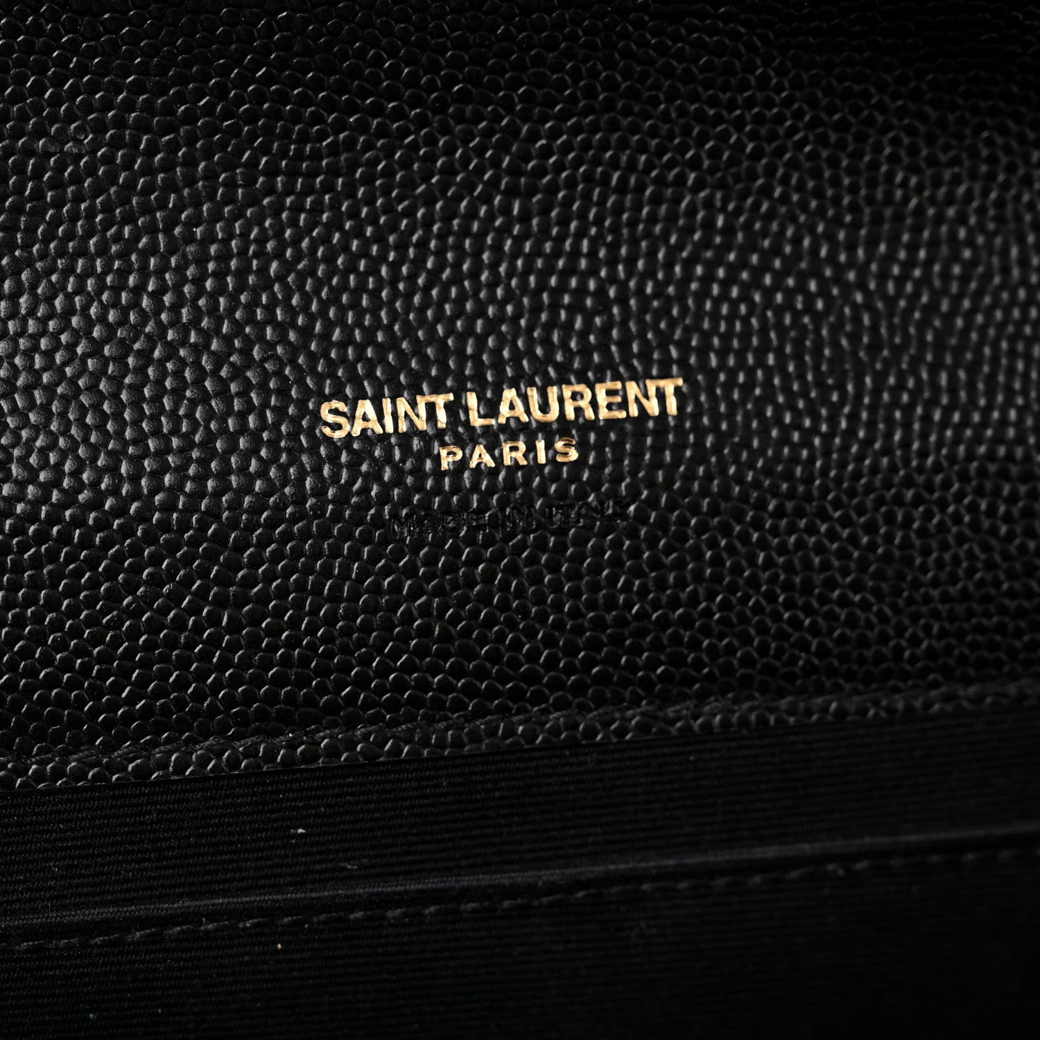 Saint Laurent Grain De Poudre Matelasse Chevron Monogram Envelope Clutch Black 6 of 8