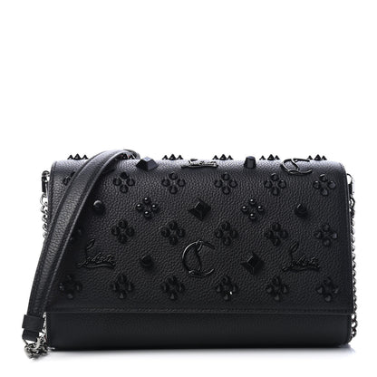 Christian Louboutin Calfskin Spikes Loubinthesky Paloma Clutch Black 1 of 4