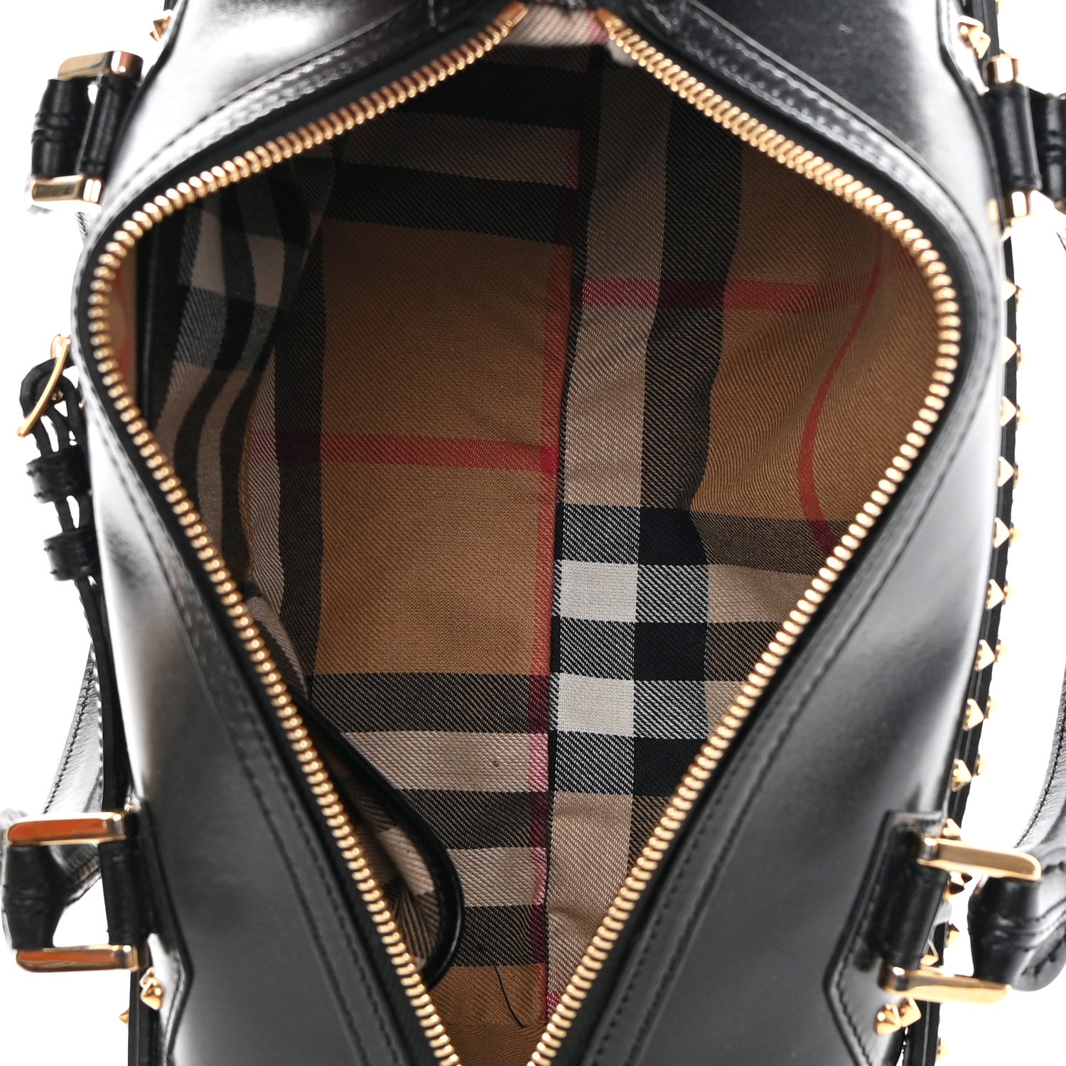 Burberry Polished Bridle Calfskin Studded Bag Black 5 of 17