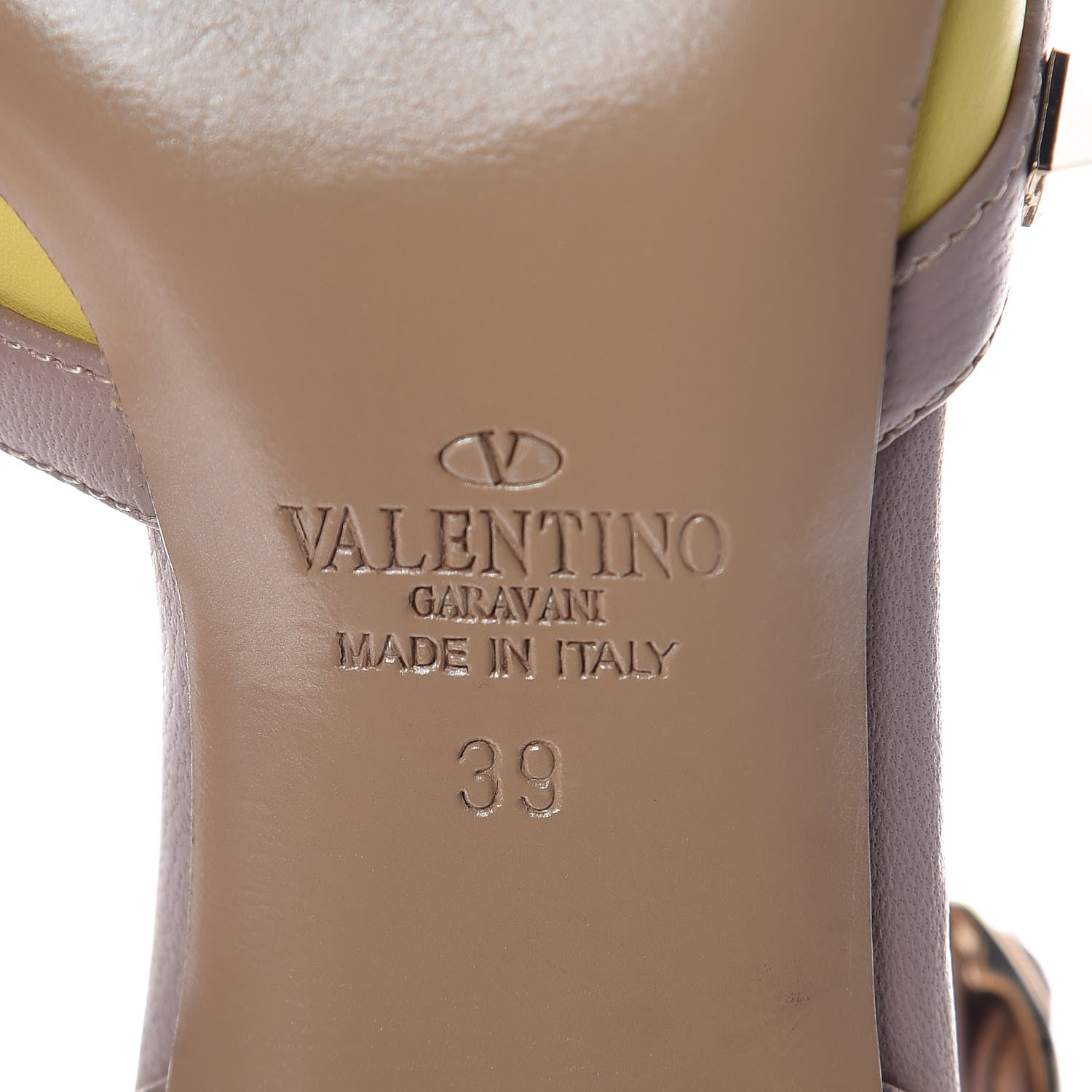 Valentino Garavani Nappa Rockstud Ankle Strap 65mm Pumps 39 Naples Yellow Poudre 7 of 7