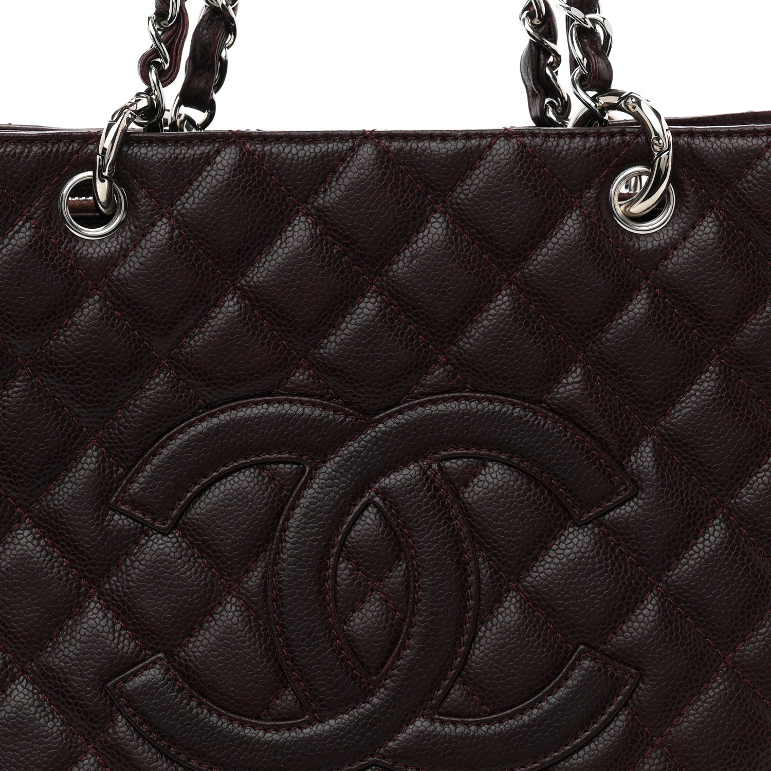 Chanel Caviar Quilted Grand Shopping Tote GST Dark Bordeaux 8 of 11