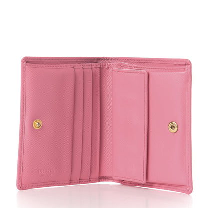 Prada Saffiano Metal Bi-Fold Wallet Geranio 5 of 8