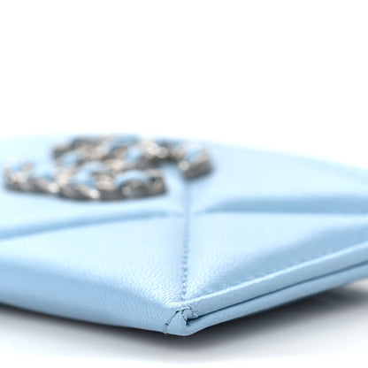 Chanel Lambskin Quilted Chanel 19 Card Holder Light Blue 9 of 10