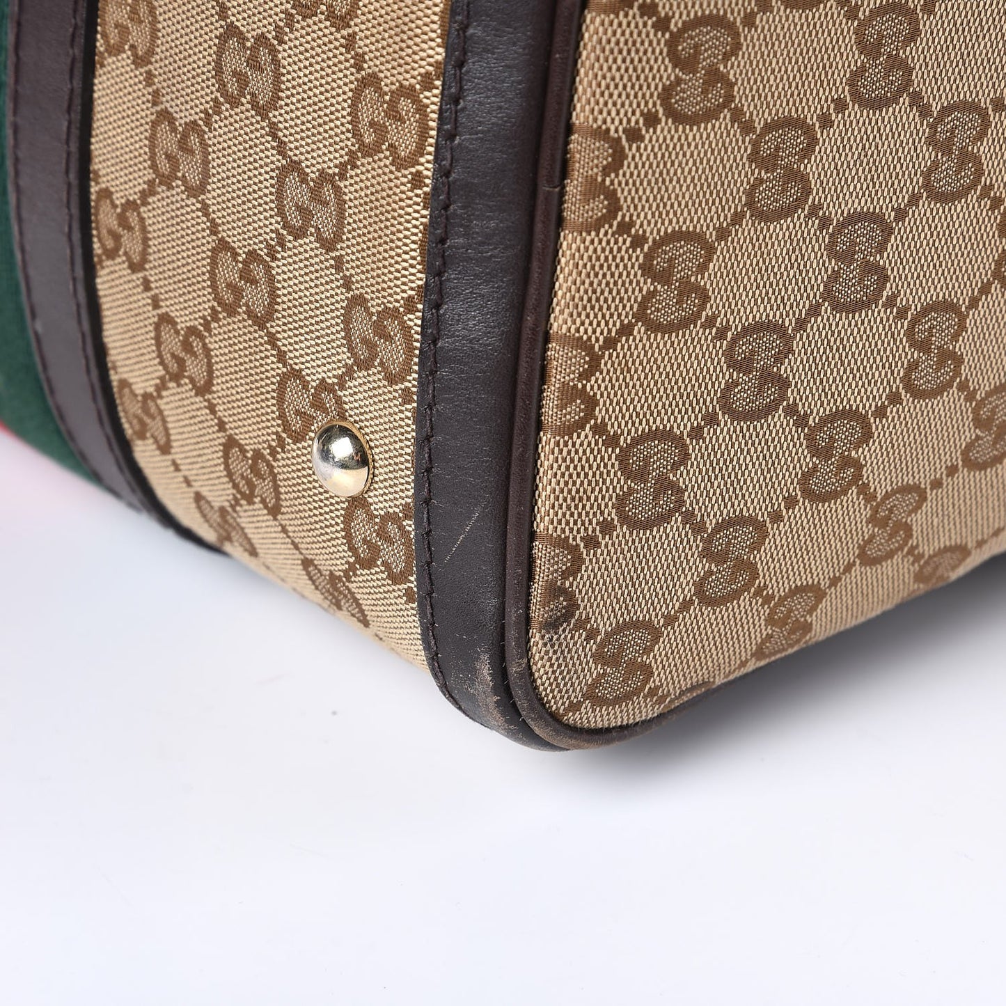 Monogram Vintage Web Medium Boston Dark Brown