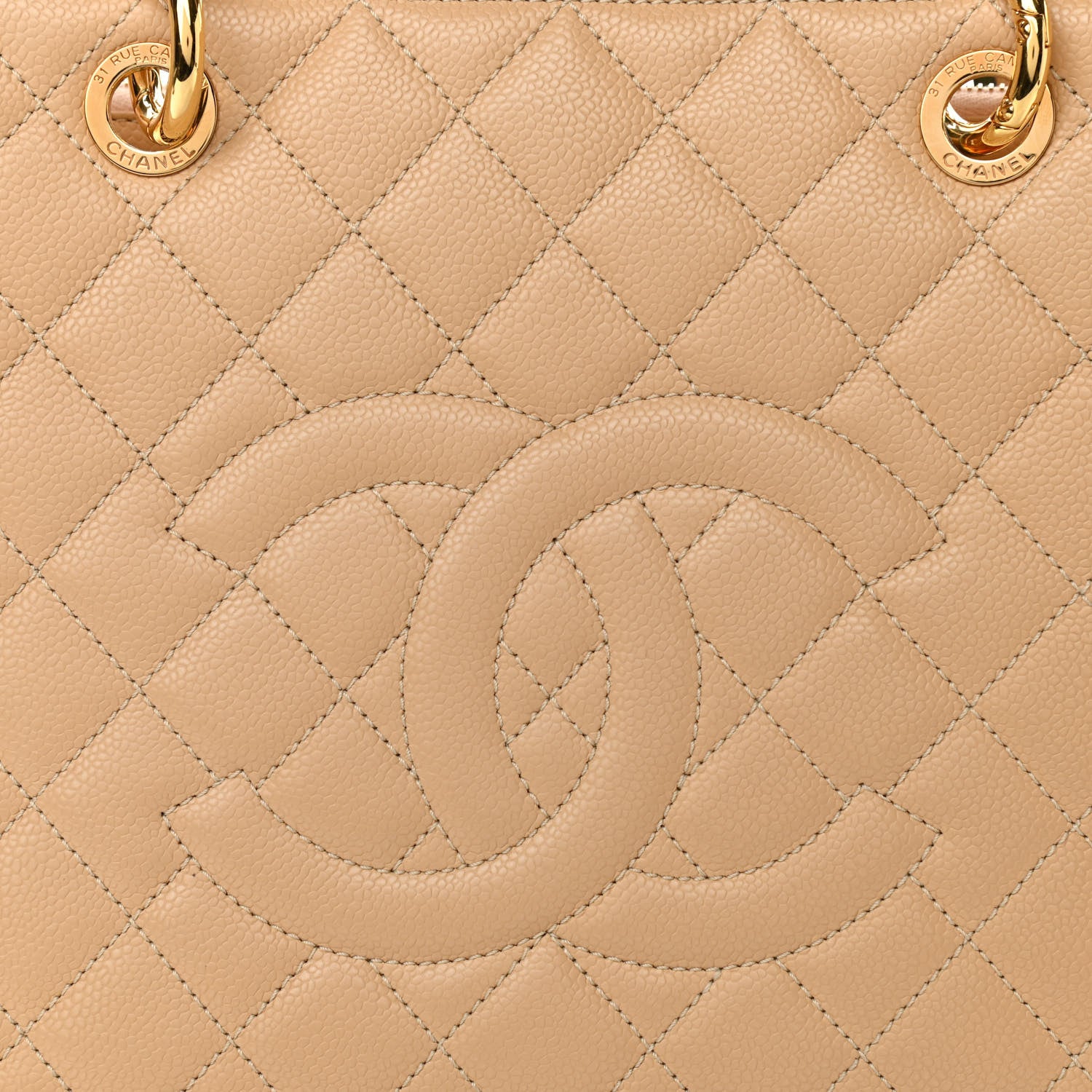 Chanel Caviar Quilted Grand Shopping Tote GST Beige 8 of 11