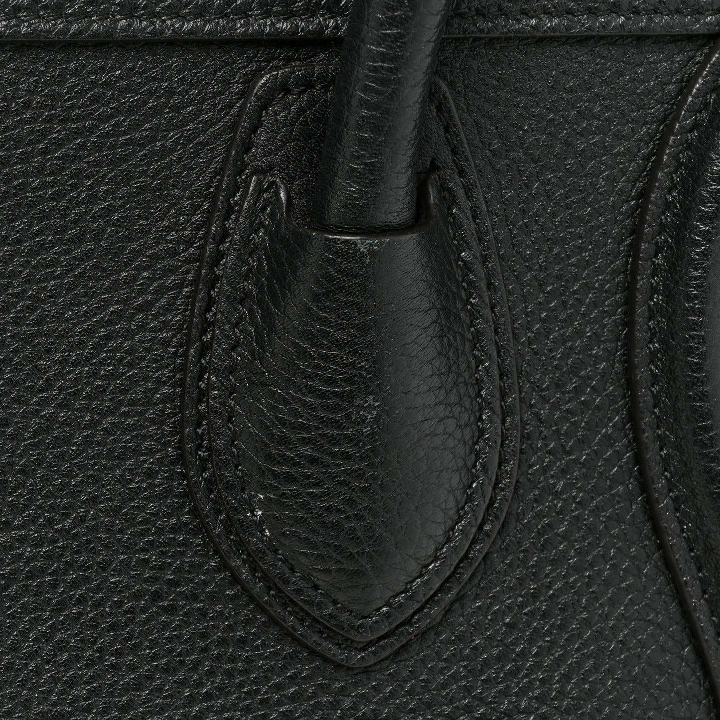 Drummed Calfskin Micro Luggage Black