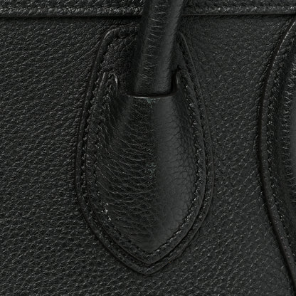 Celine Drummed Calfskin Micro Luggage Black 19 of 25