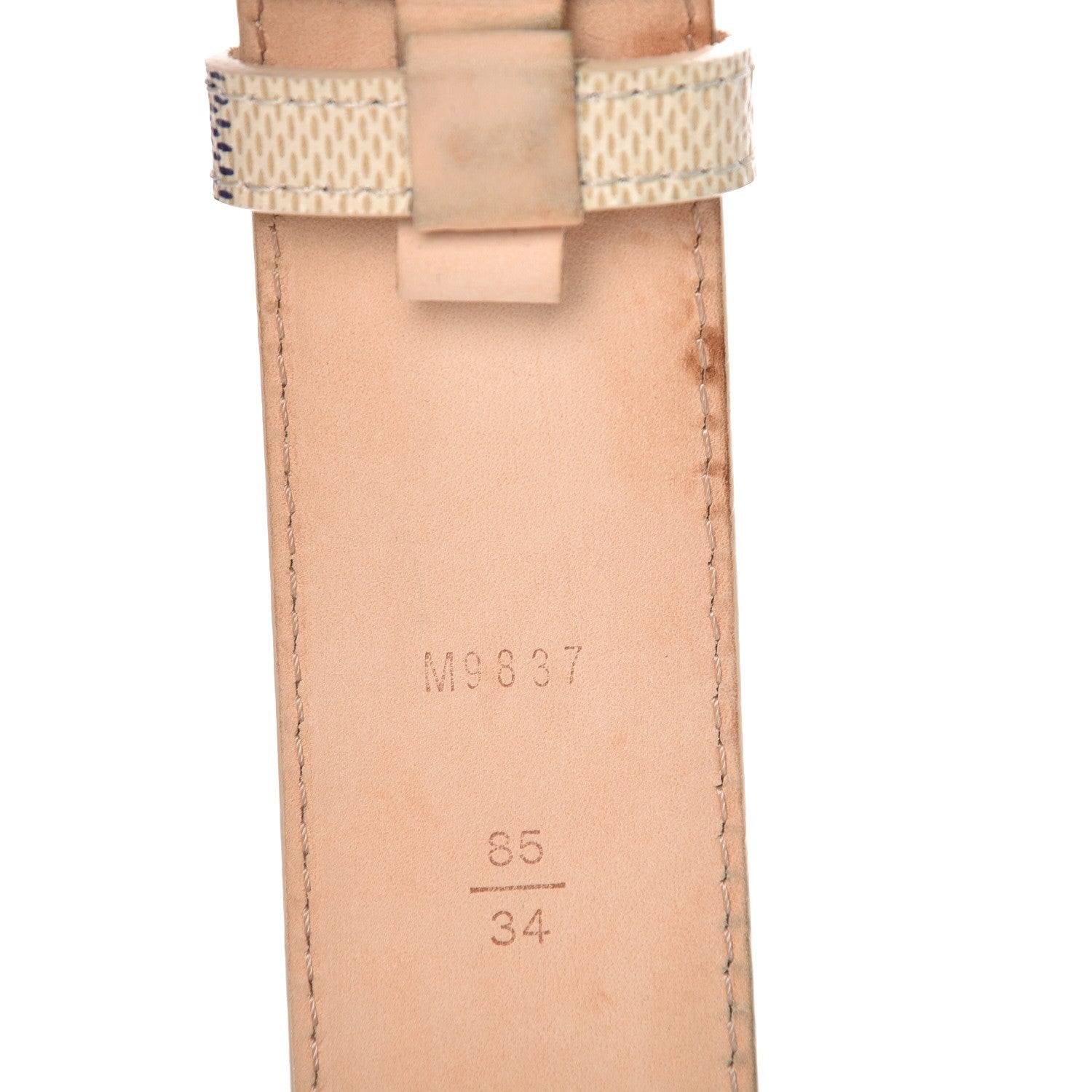 Louis Vuitton Damier Azur Voyage Belt 85 34 6 of 9