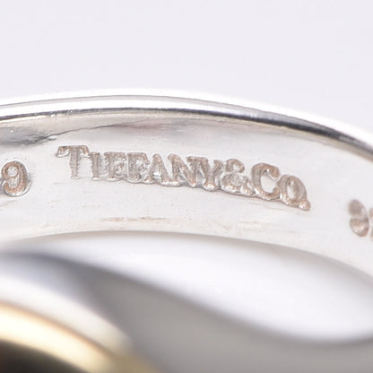 Tiffany Sterling Silver 18K Yellow Gold Hematite Ring 53 6.25 5 of 6