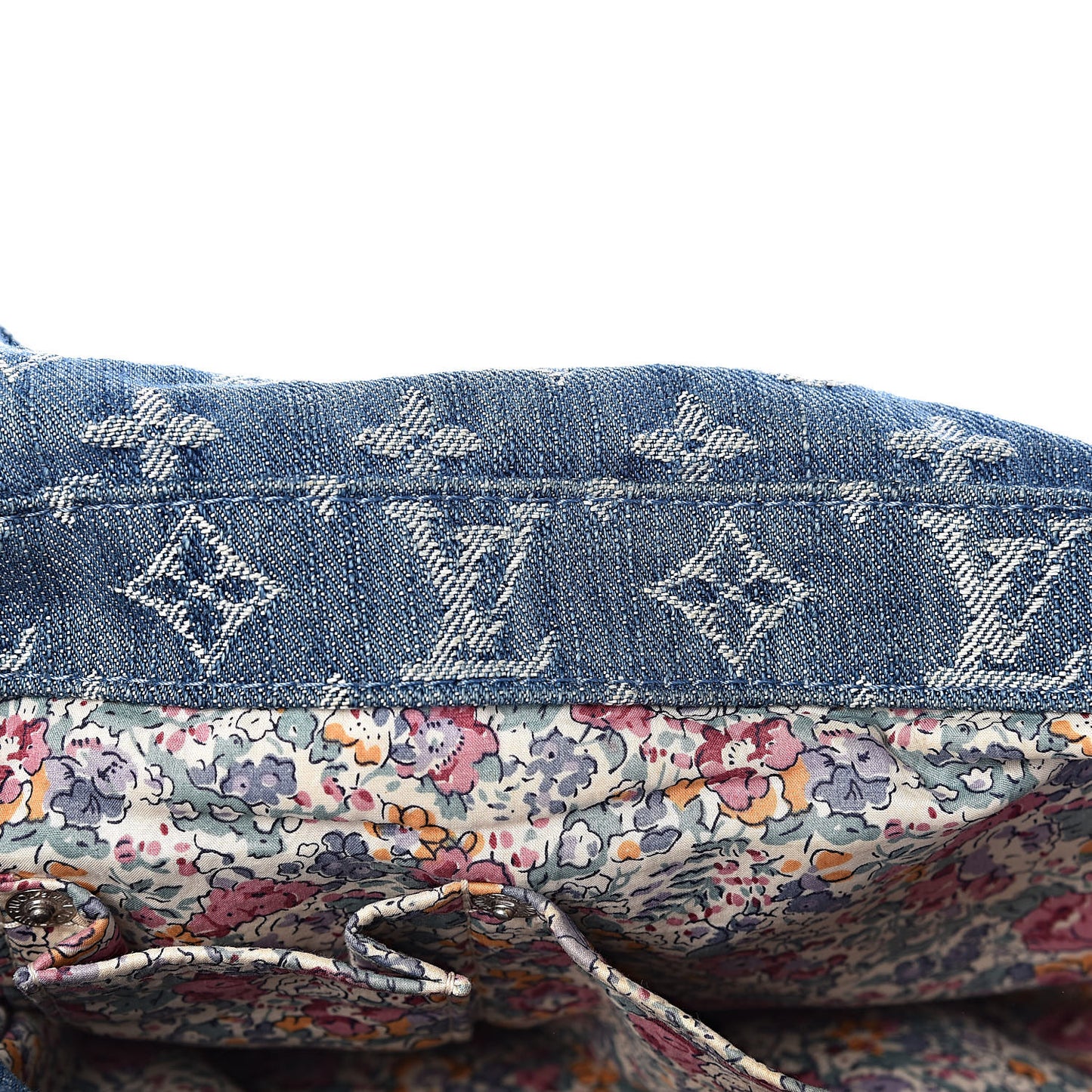 Denim Patchwork Posty Messenger Bag Blue