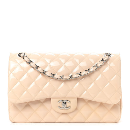 Chanel Patent Quilted Jumbo Double Flap Light Pink 1 of 9