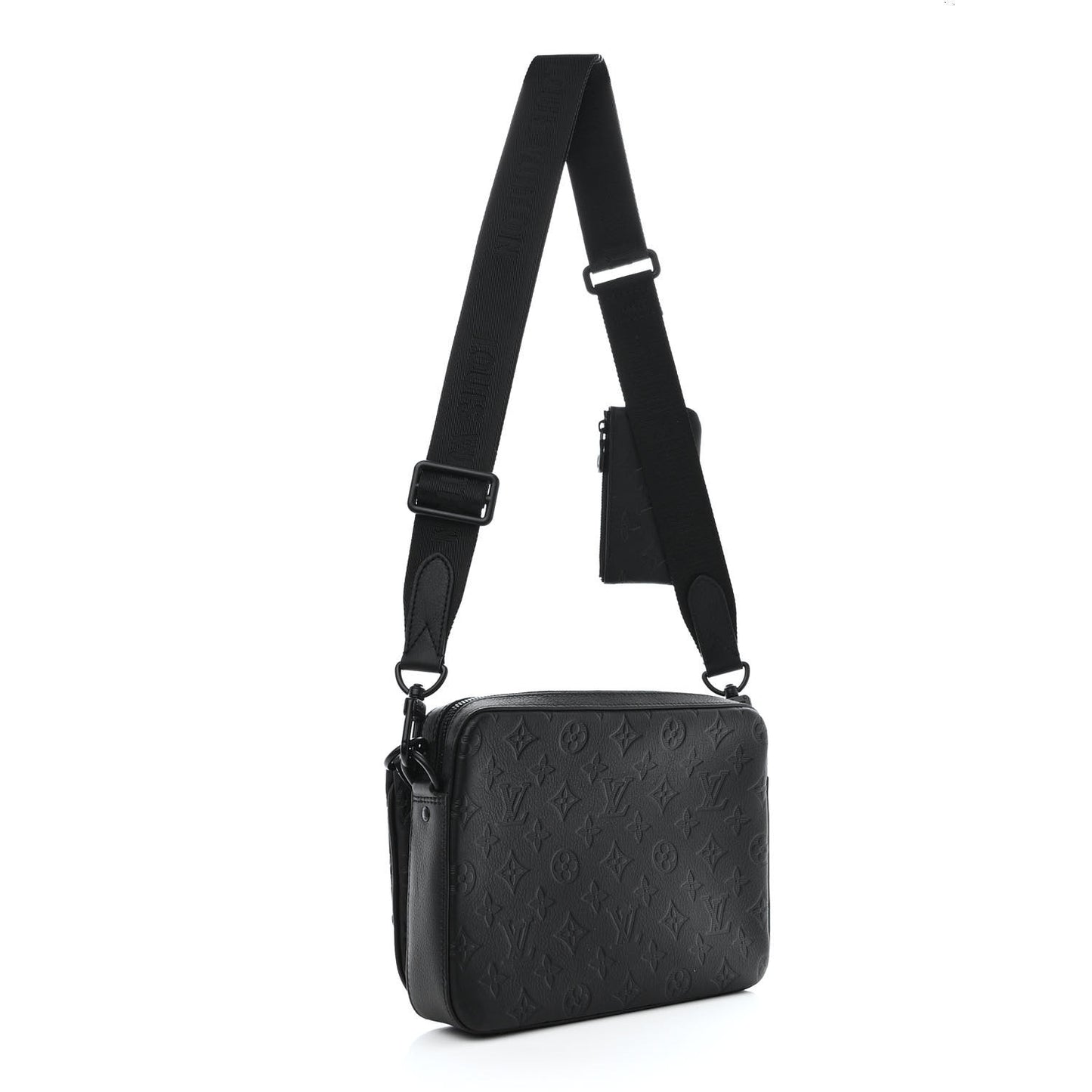 Calfskin Monogram Shadow Trio Messenger Black