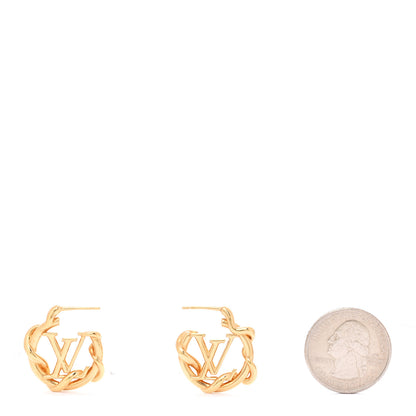 Louis Vuitton Garden Louise Hoop Earrings Gold 2 of 5
