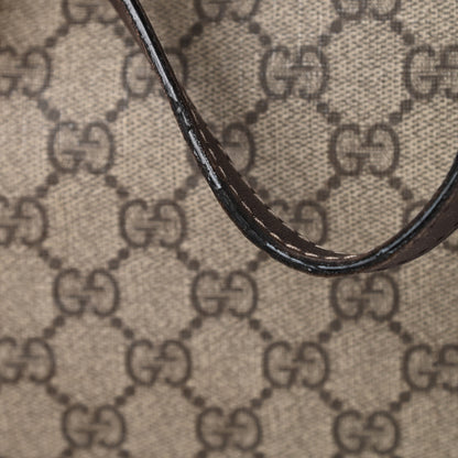 Gucci GG Supreme Monogram Large Zippered Shopping Tote Brown 14 of 15