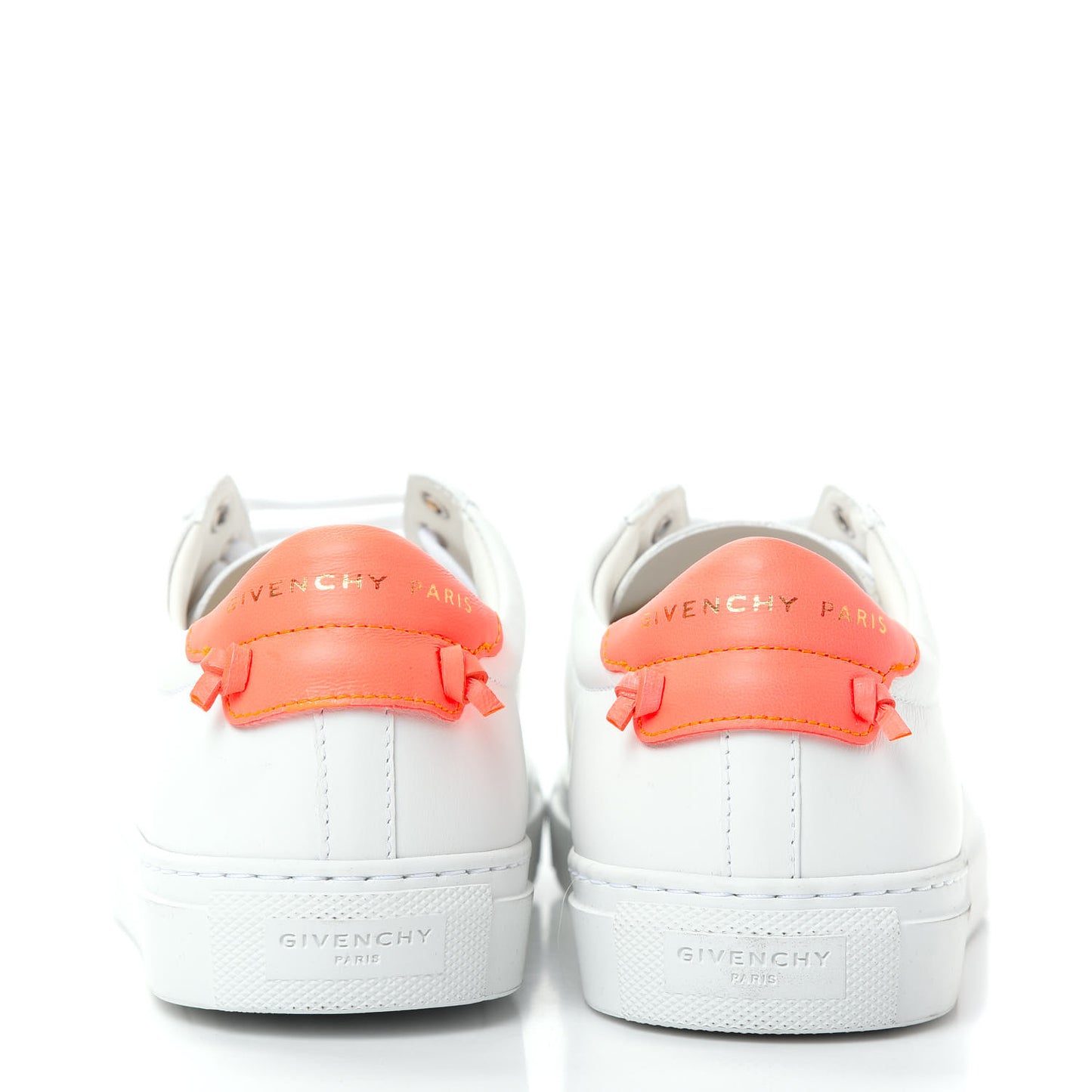 Calfskin Womens Urban Street Sneakers 37.5 White Neon Pink