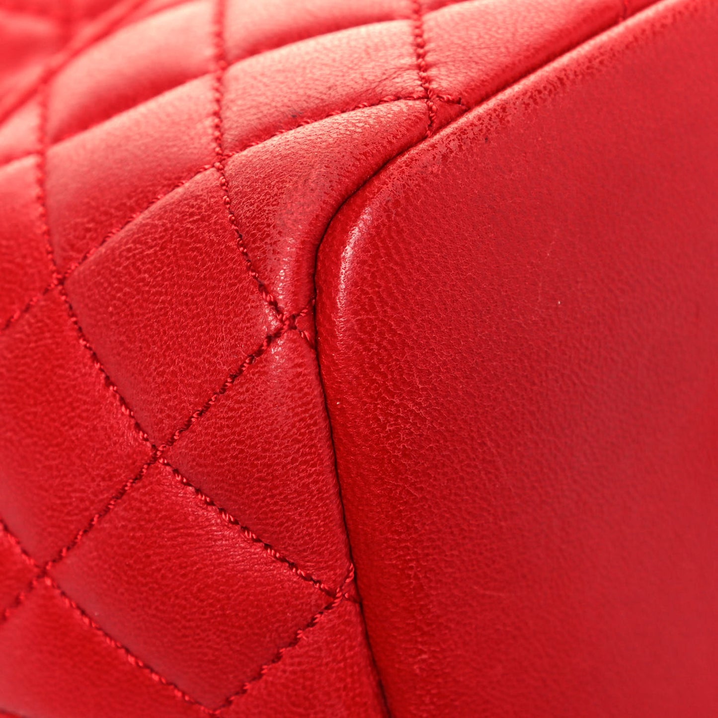 Lambskin Quilted Small Hobo Red