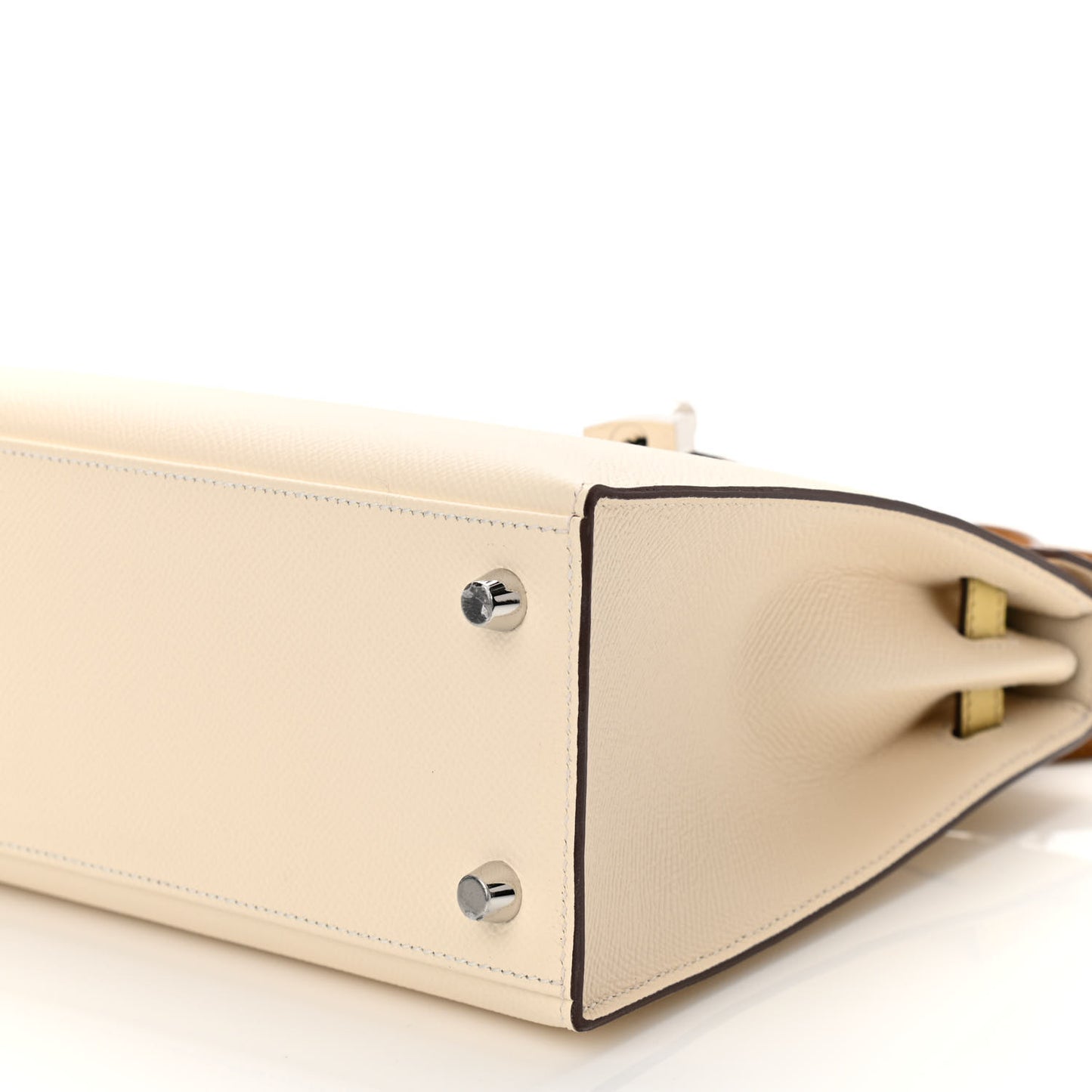 Epsom Tri-Color Kelly Sellier 25 Nata Jaune Poussin Sesame