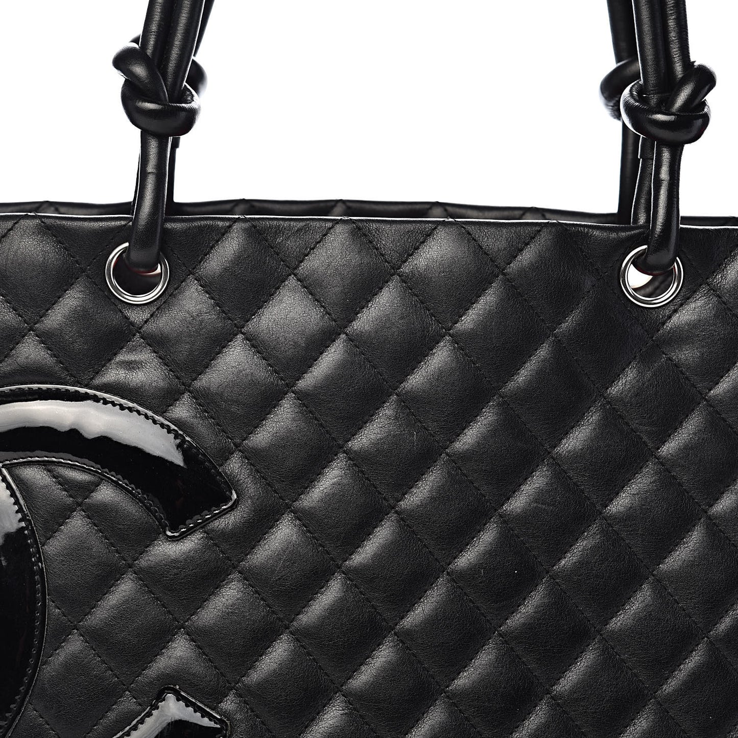 Calfskin Quilted Large Cambon Tote Black