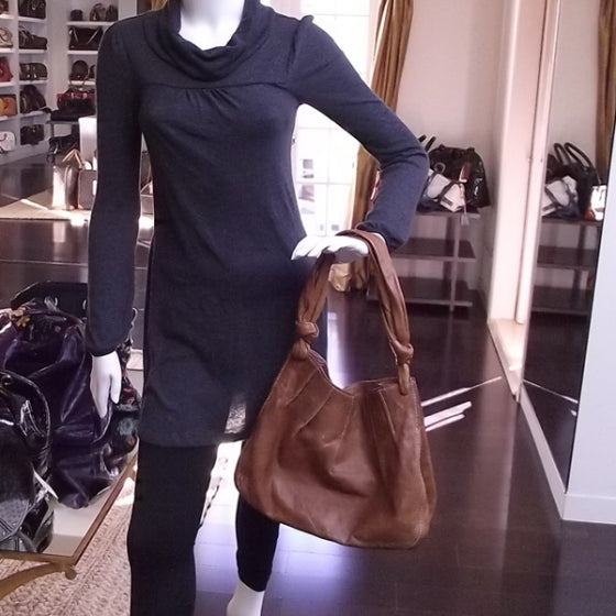 Miu Miu Leather Knot Hobo Brown 2 of 12