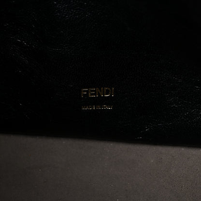 Fendi Agnello Old Shine Vitello Go Rain Small Flip Tote Black Marrone 6 of 16