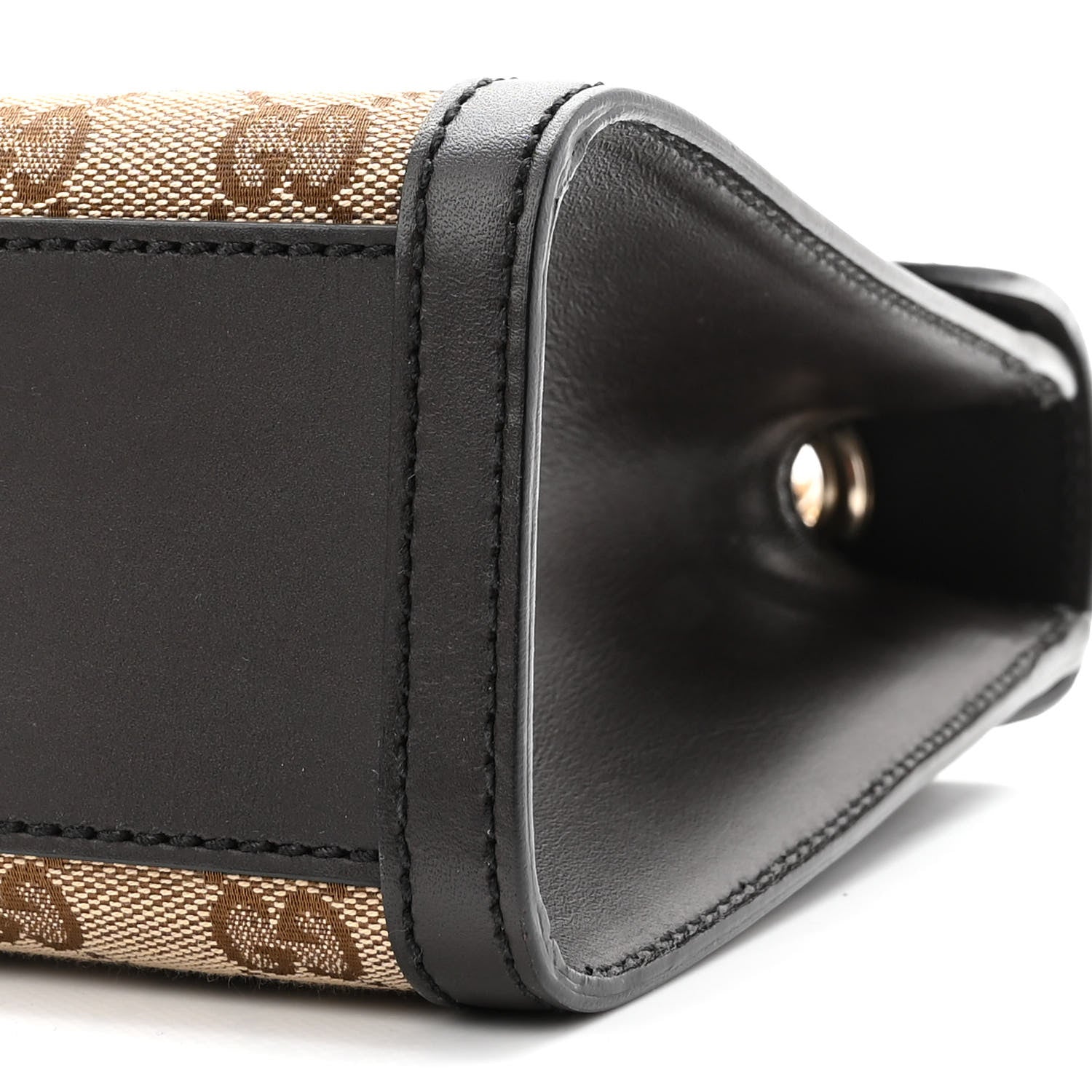 Gucci Monogram Margaux Calfskin Medium Emily Chain Shoulder Bag Beige Ebony Cocoa 10 of 10