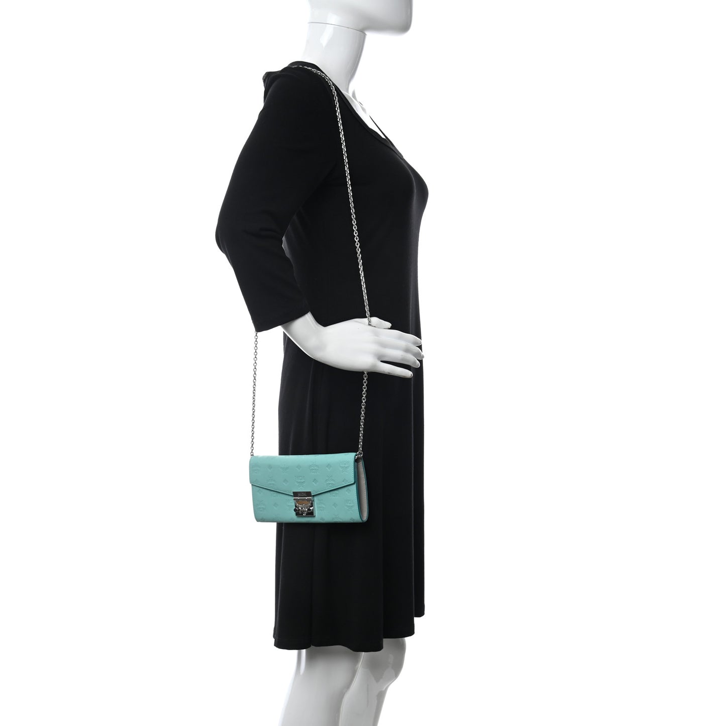 Calfskin Ottomar Large Patricia Wallet On Chain Pool Blue