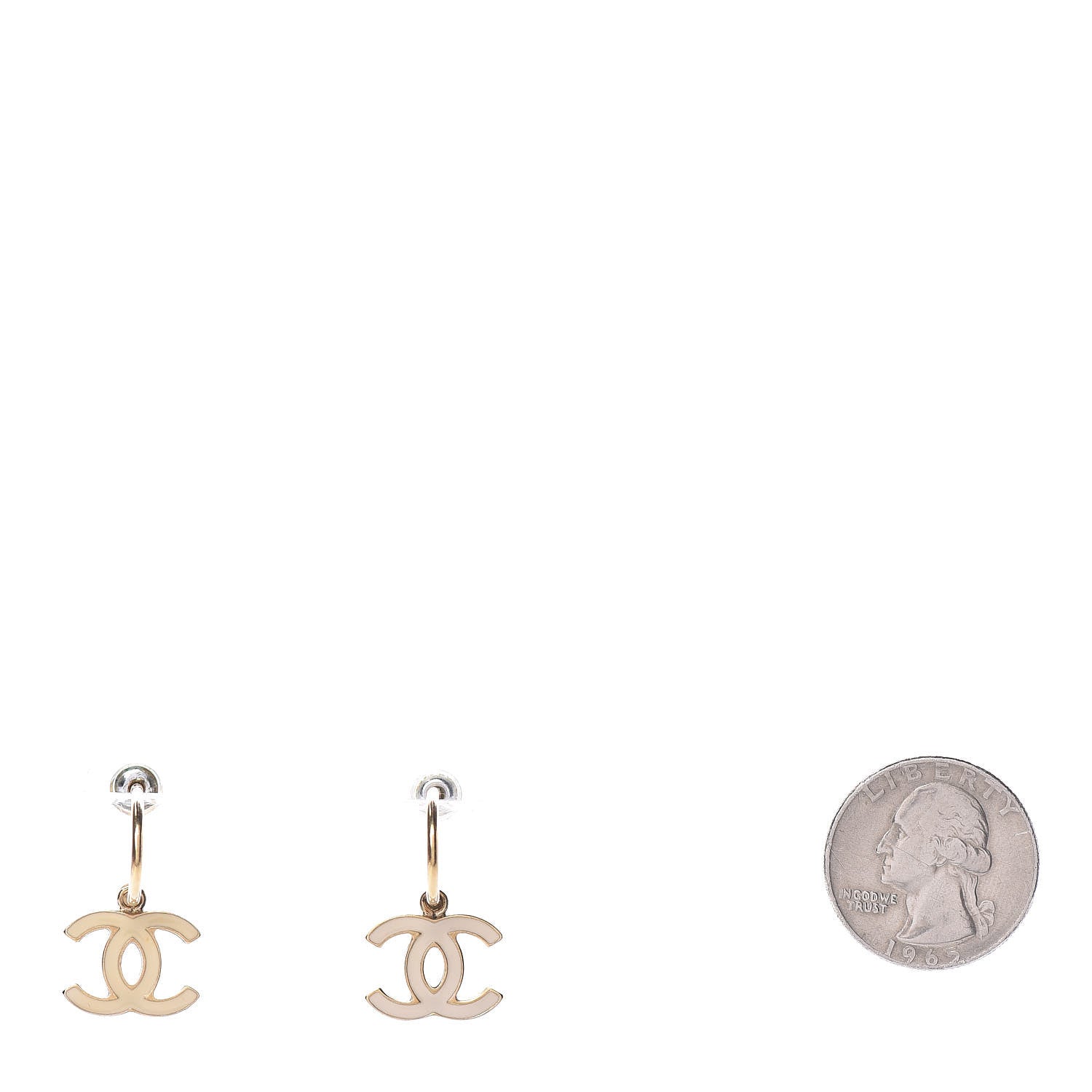 Chanel Enamel CC Dangle Earrings Gold 2 of 5