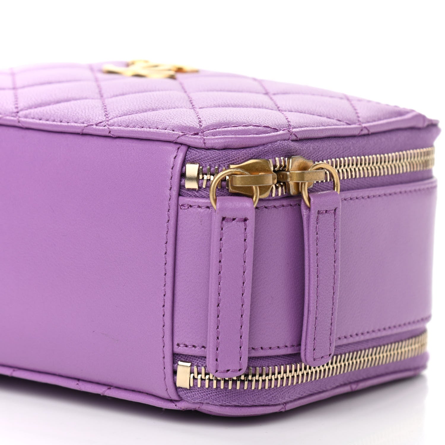 Chanel Lambskin Quilted Mini Pick Me Up Vanity Case Purple 11 of 11