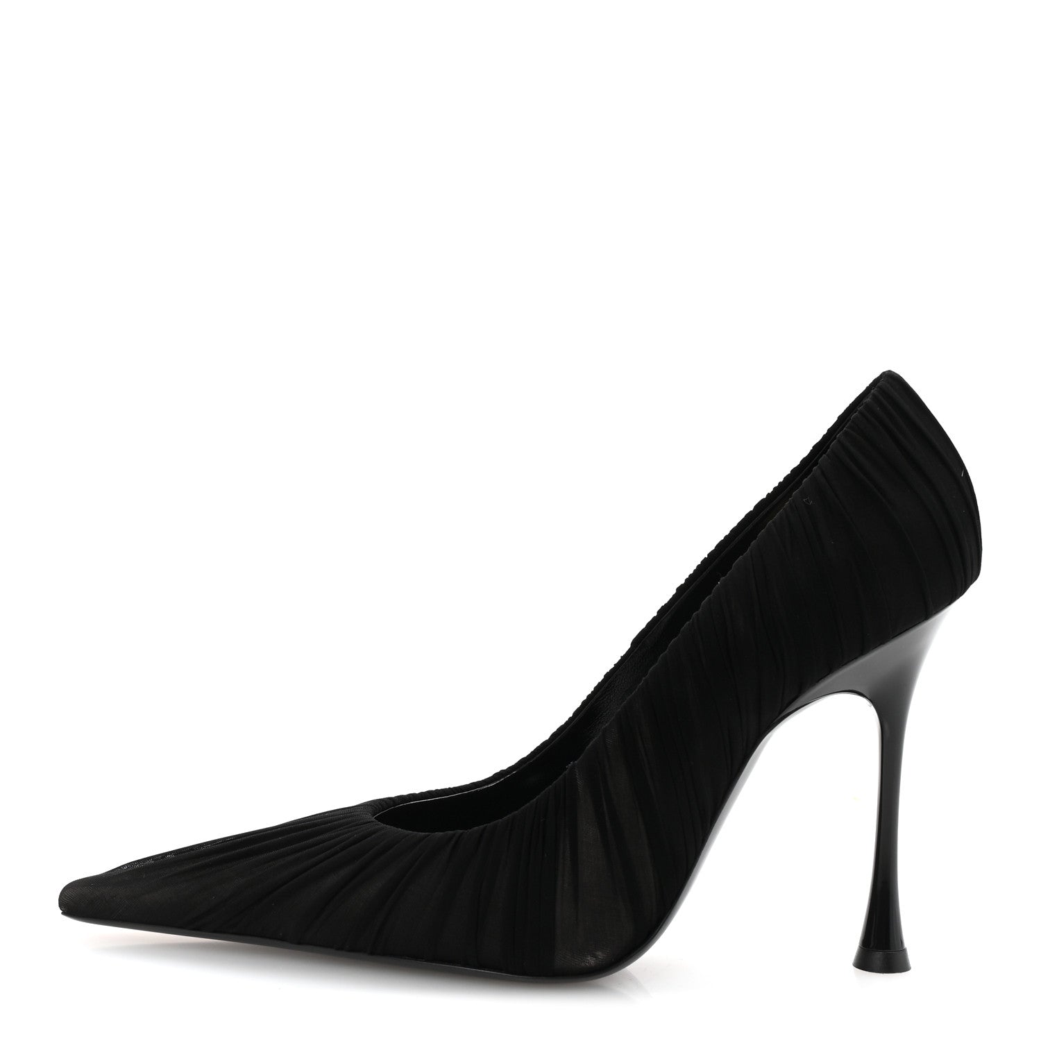 Saint Laurent Ruched Jersey Doville 110 Pump 38.5 Black Innocent Nude 1 of 10