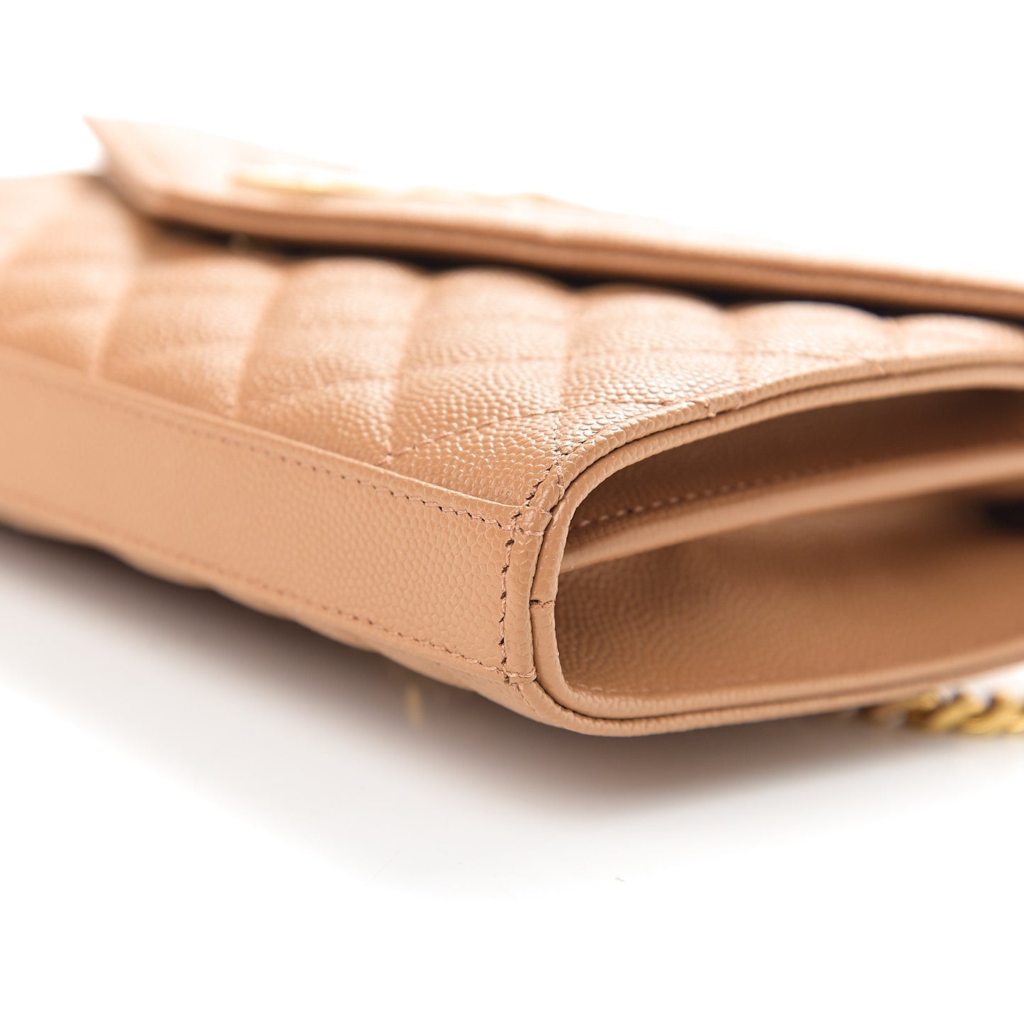 Grain De Poudre Mixed Matelasse Triquilt Monogram Chain Wallet Cork