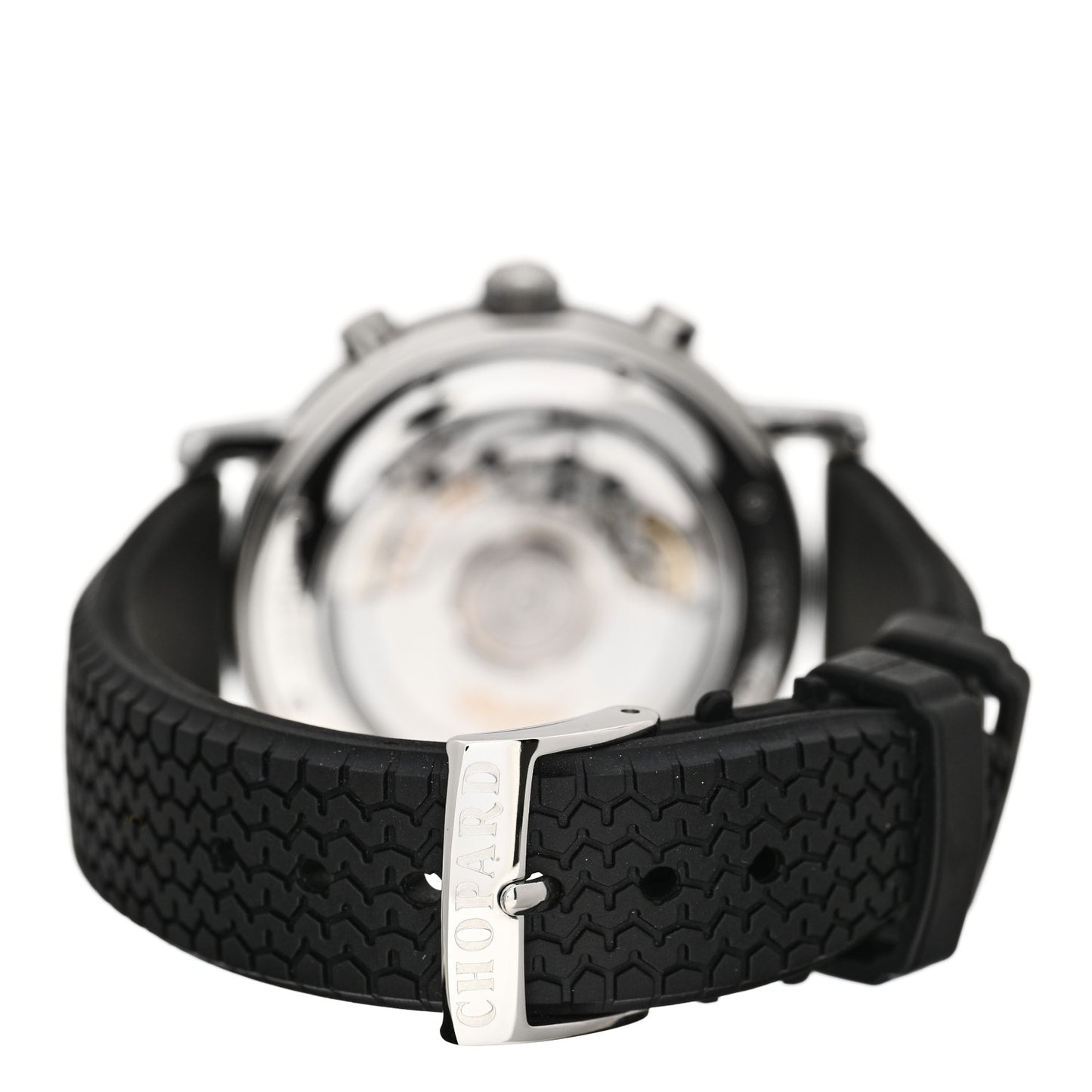 Stainless Steel Rubber 39mm Mille Miglia Chronograph Automatic Watch Silver