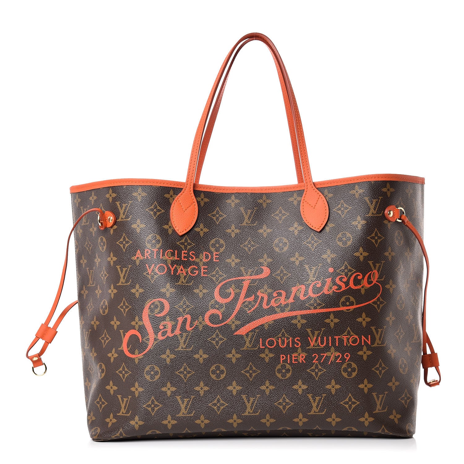 Louis Vuitton Monogram Articles de Voyage Ikat San Francisco LV Cup Neverfull GM Orange 1 of 13