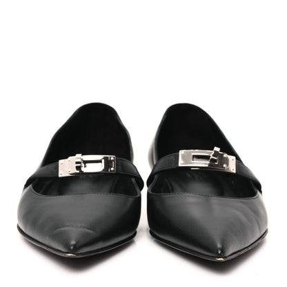 Hermes Calfskin Kelly Ballet Flats 37 Black 3 of 9