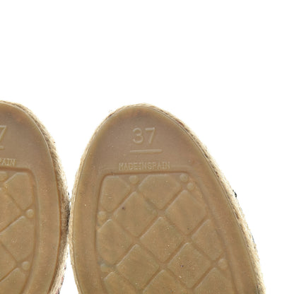 Chanel Fabric Patent CC Espadrilles 37 Multicolor Black 6 of 9