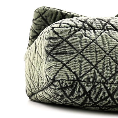 Chanel Denim Quilted Denimpression Flap Green Black 9 of 10