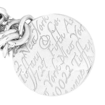 Tiffany Sterling Silver Notes Round Tag Charm Bracelet 5 of 6