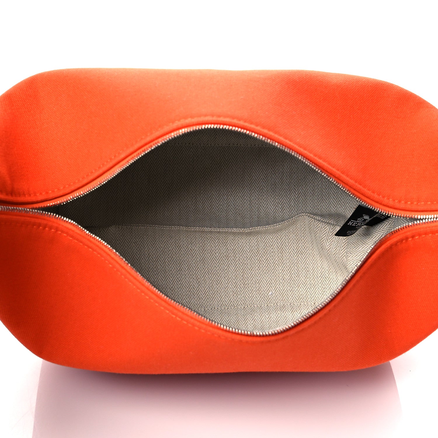 Hermes Canvas Large Bride-A-Brac Pouch Orange Feu Burgundy 5 of 9