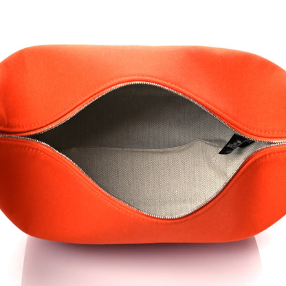Hermes Canvas Large Bride-A-Brac Pouch Orange Feu Burgundy 5 of 9
