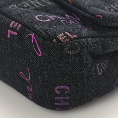 Chanel Denim Quilted Denim Mood Mini Rectangular Flap Black Multicolor 9 of 9